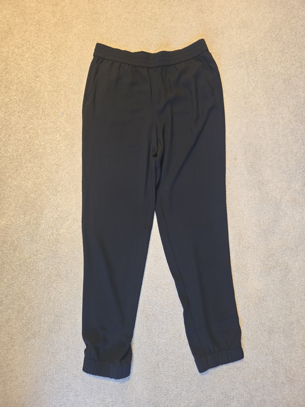 Black Elastic Waist Jogger Pants